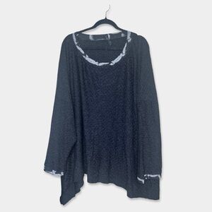 KEDEM SASSON One Size Blouse Dark Gray Oversized GUC